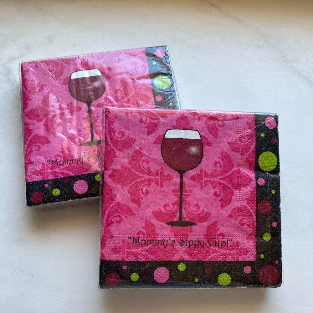 “Mommy’s Sippy Cup” Wine Party Cocktail Napkins